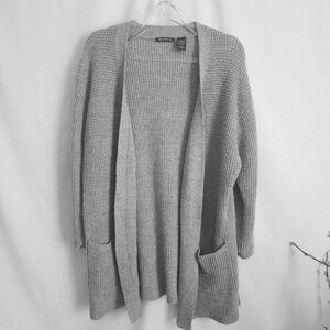 Architect Open-Front Knit Cardigan in Gray